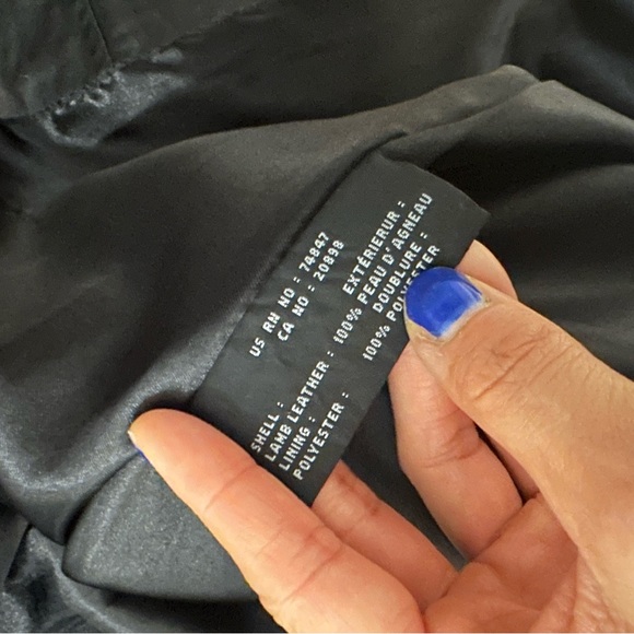 SOLD - AM STUDIO LAMB LEATHER COAT SIZE SMALL/X-SMALL - Picture 7 of 9